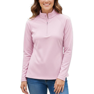 Peter Millar Women's Sugar Stripe Perth 1/4 Midlayer - Palmer Pink