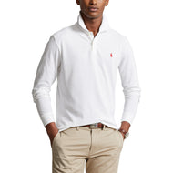 Polo Performance Ralph Lauren Cotton Pique Long Sleeve Polo - Ceramic White/Red