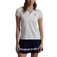 RLX Ralph Lauren Women's Tour Pique Golf Polo Shirt - Ceramic White