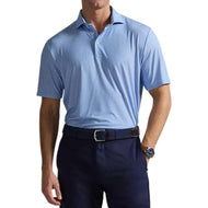 RLX Ralph Lauren Printed Lightweight Airflow Golf Polo Shirt - Fall Blue Magnolia Diamond
