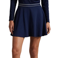 RLX Ralph Lauren Women's Active Cable Knit A-Line Golf Skort - Refined Navy/Ceramic White Multi