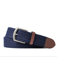 RLX Ralph Lauren Leather Trim Webbed Golf Belt - Newport Navy