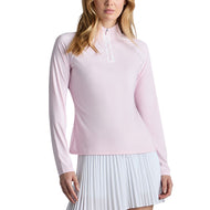 G/Fore Women's Silky Tech Nylon 1/4 Zip Golf Pullover - Blush