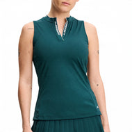 J.Lindeberg Women's Leya Sleeveless Golf Top - Forest Biome