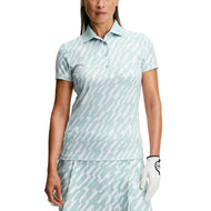 J.Lindeberg Women's Tour Tech Printed Golf Polo Shirt - Oak Skylight