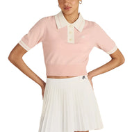 Malbon Women's Mikayla Knit Golf Polo Shirt - Dusty Rose