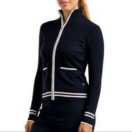Nivo Women's Scarlet Full Zip Knitted Golf Cardigan - Navy