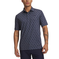 Under Armour Playoff 3.0 Print Golf Polo Shirt - Downpour Grey/Midnight Navy