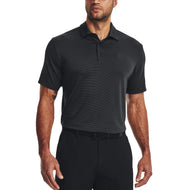 Under Armour Playoff 3.0 Stripe Polo Golf Shirt - Black/Pitch Grey