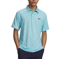 Under Armour Playoff 3.0 Print Golf Polo Shirt - Blue Haze/Midnight Navy