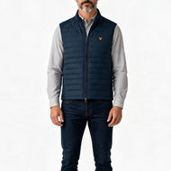 Lyle & Scott Hybrid Quilted Full Zip Golf Gilet - Ryder Blue
