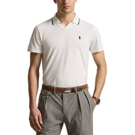 RLX Ralph Lauren Tipped Tailored Fit Performance Golf Polo Shirt - Ceramic White