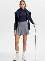 J.Lindeberg Women's Harlow Print Golf Skirt - Bridge Stack Heather Navy