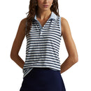 RLX Ralph Lauren Women&#39;s Printed Airflow Sleeveless Polo Shirt - Cold Spring/Navy Stripe