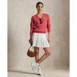 RLX Ralph Lauren Women's Cotton Blend V-Neck Golf Jumper - Red Sky