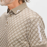 J.Lindeberg Tour Tech Print Golf Polo Shirt - Cardi Jacquard Brindle