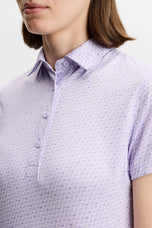 J.Lindeberg Women's Caitlyn Golf Polo Shirt - Bias Bridge Heather Paisley