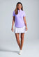 IBKUL Women's Solid Short Sleeve Zip Mock Neck Shirt - Lavender