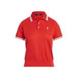 RLX Ralph Lauren Women's Tour Pique Golf Shirt - Bright Poppy/Ceramic White