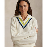 RLX Ralph Lauren Women's Quarter Zip Wool Blend Pullover - Antique White