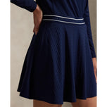 RLX Ralph Lauren Women's Active Cable Knit A-Line Golf Skort - Refined Navy/Ceramic White Multi