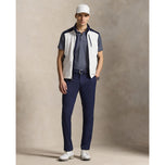 RLX Ralph Lauren Printed Lightweight Airflow Golf Polo Shirt - Refined Navy Magnolia Diamond