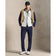 RLX Ralph Lauren Colour Block Windbreaker Golf Jacket - Ceramic White/Refined Navy