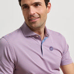 Peter Millar Verse Performance Mesh Golf Polo - Windy Blue/Melrose Pink
