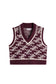 J.Lindeberg Women's Phoebe Jacquard Knit Golf Vest - Cardi Jacquard Winetasting