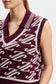 J.Lindeberg Women's Phoebe Jacquard Knit Golf Vest - Cardi Jacquard Winetasting