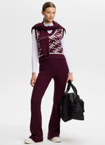 J.Lindeberg Women's Phoebe Jacquard Knit Golf Vest - Cardi Jacquard Winetasting
