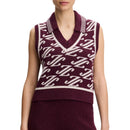 J.Lindeberg Women's Phoebe Jacquard Knit Golf Vest - Cardi Jacquard Winetasting