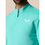 Castore Club Classic Quarter Zip Golf Pullover - Light Aqua/White