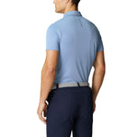 Castore Pinnacle Engineered Knit Polo Golf Shirt - Sky Blue/Midnight Navy