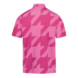 Eastside Golf Snap Placket Houndstooth Polo Shirt - Fuschia