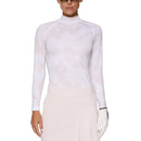 J.Lindeberg Women&#39;s Ella Print Compression Golf Shirt - Warp Grey Lilac