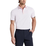 G/Fore Feeder Stripe Fine Tech Jersey Golf Polo Shirt - Blush