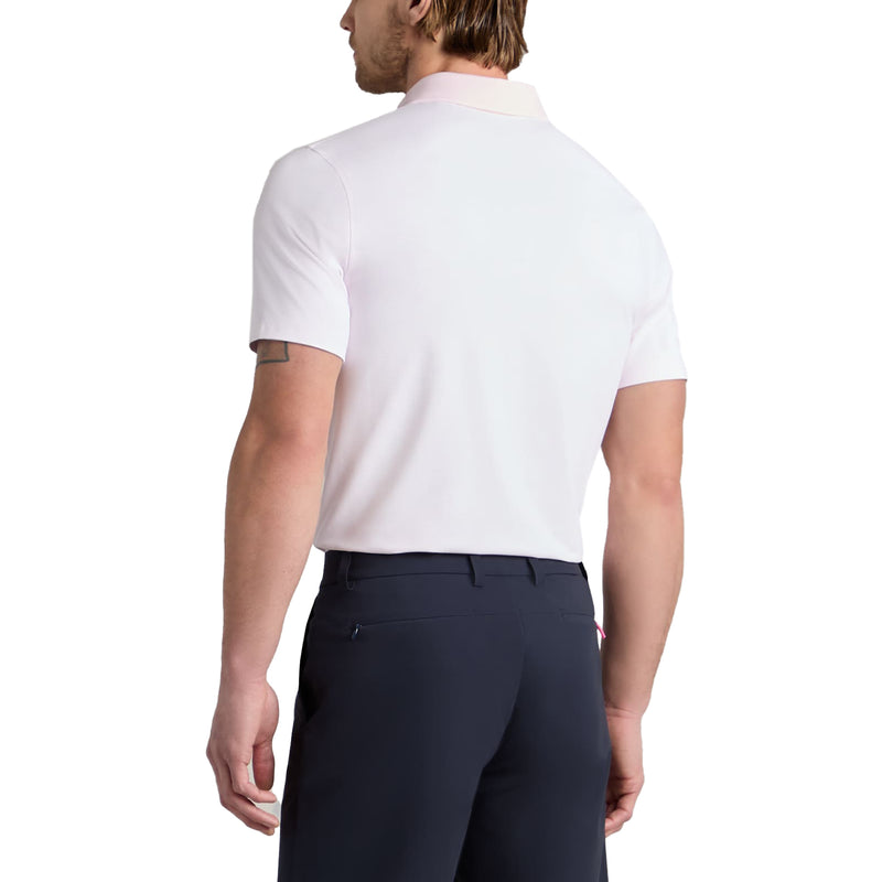 G/Fore Feeder Stripe Fine Tech Jersey Golf Polo Shirt - Blush