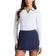G/Fore Women's Contrast Johnny Collar Rib Long Sleeve Golf Polo Shirt - Snow/Clover