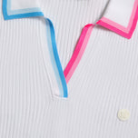 G/Fore Women's Ribbed Knit Golf Polo Shirt - Snow