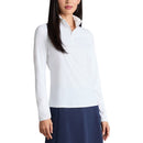 G/Fore Women's Silky Tech Nylon 1/4 Zip Sun Shield Golf Pullover - Snow/Blush