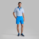 G/Fore Feeder Stripe Fine Tech Jersey Golf Polo Shirt - Lisbon Blue