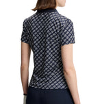 J.Lindeberg Women's Tour Tech Printed Golf Polo Shirt - Cardi Jacquard JL Navy
