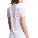 J.Lindeberg Women's Tour Tech Printed Golf Polo Shirt - Bunker Fade White Orchid