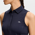 J.Lindeberg Women's Dena Sleeveless Golf Polo Shirt - JL Navy