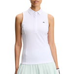 J.Lindeberg Women's Dena Sleeveless Golf Polo Shirt - White