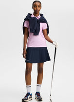 J.Lindeberg Women's Caitlyn Golf Polo Shirt - Bias Bridge Orchid White