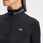 J.Lindeberg Women's Hertta Long Sleeve Golf Polo Shirt - Black