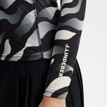 J.Lindeberg Women's Ella Print Compression Top - Bunker Fade Black Moonbeam