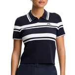 J.Lindeberg Women's Athena Knitted Golf Polo Shirt - JL Navy